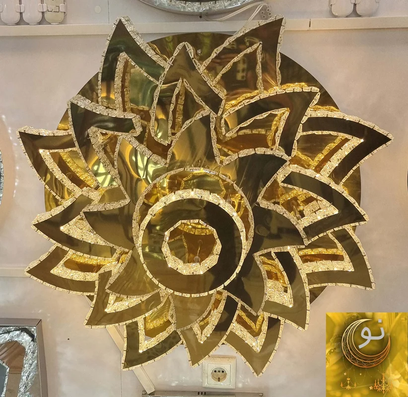 لوستر سقفی  مدرن طرح خورشید سایز 80 cm  کد m101
