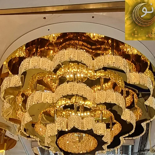 لوستر مدرن پذیرایی طرح بنفشه  سایز 60 cm