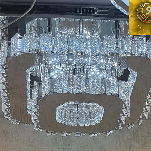 لوستر مدرن اتاق خواب مربع دو پله طرح فشن سایز 40 cm