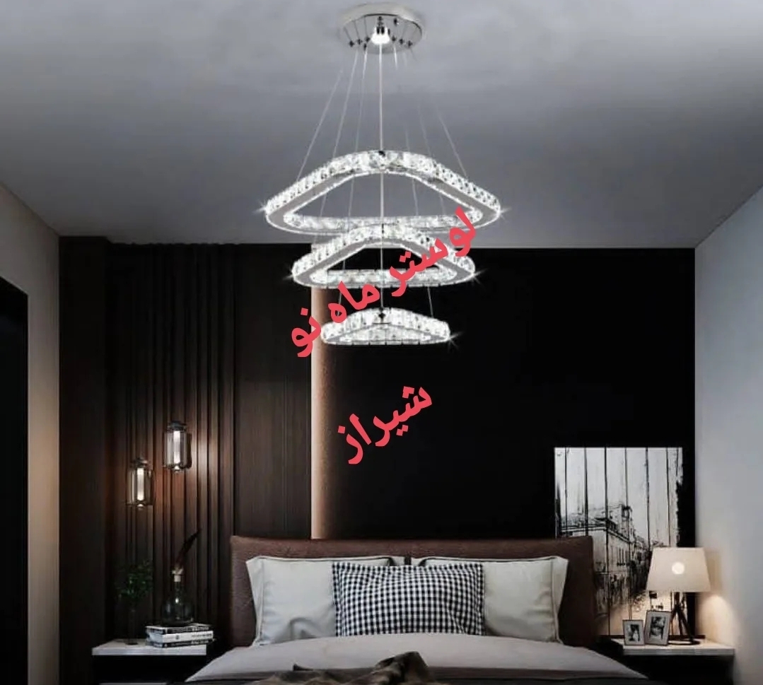 لوستر آویزی مثلثی سه طبقه 60*40*20
