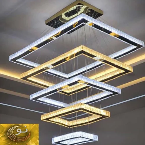 لوستر مدرن آویزی مستطیلی 5 پله  سایز   cm 120