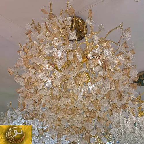 لوستر مدرن آویزی درختی (برگ مربعی )    کد MAH_F_264