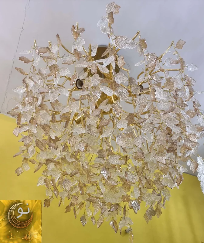 لوستر درختی آویز  (برگ درخت )    کد MAH_F_263