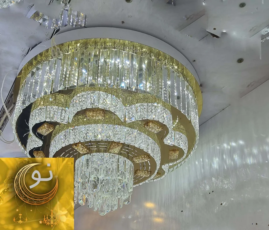 لوستر مدرن سقفی گرد  سایز 60 cm  کد 454