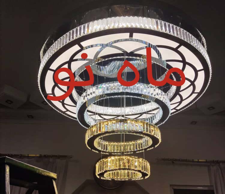 لوستر مدرن سقفی - آویزی کریستالی 100 Cm کد 3_441